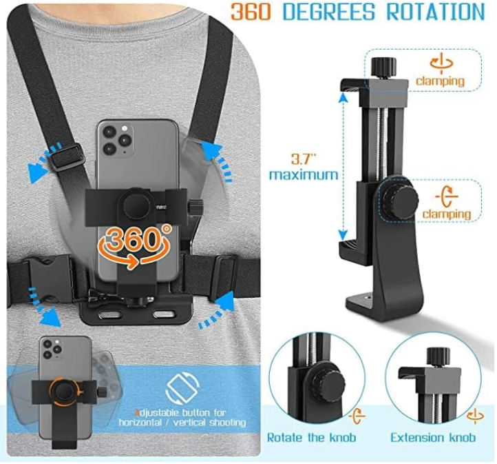 Chest mount mobile holder