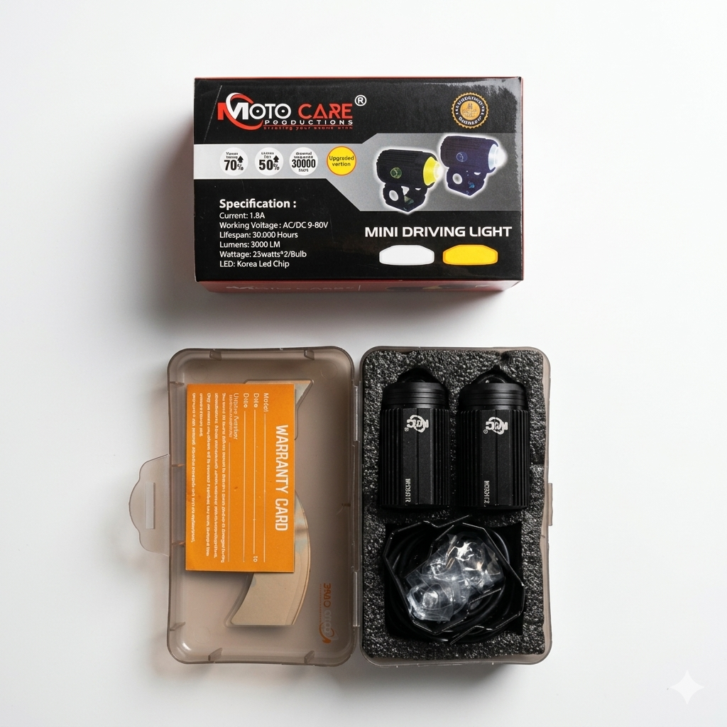 Motocare mini foglights (50 watts) - With switch
