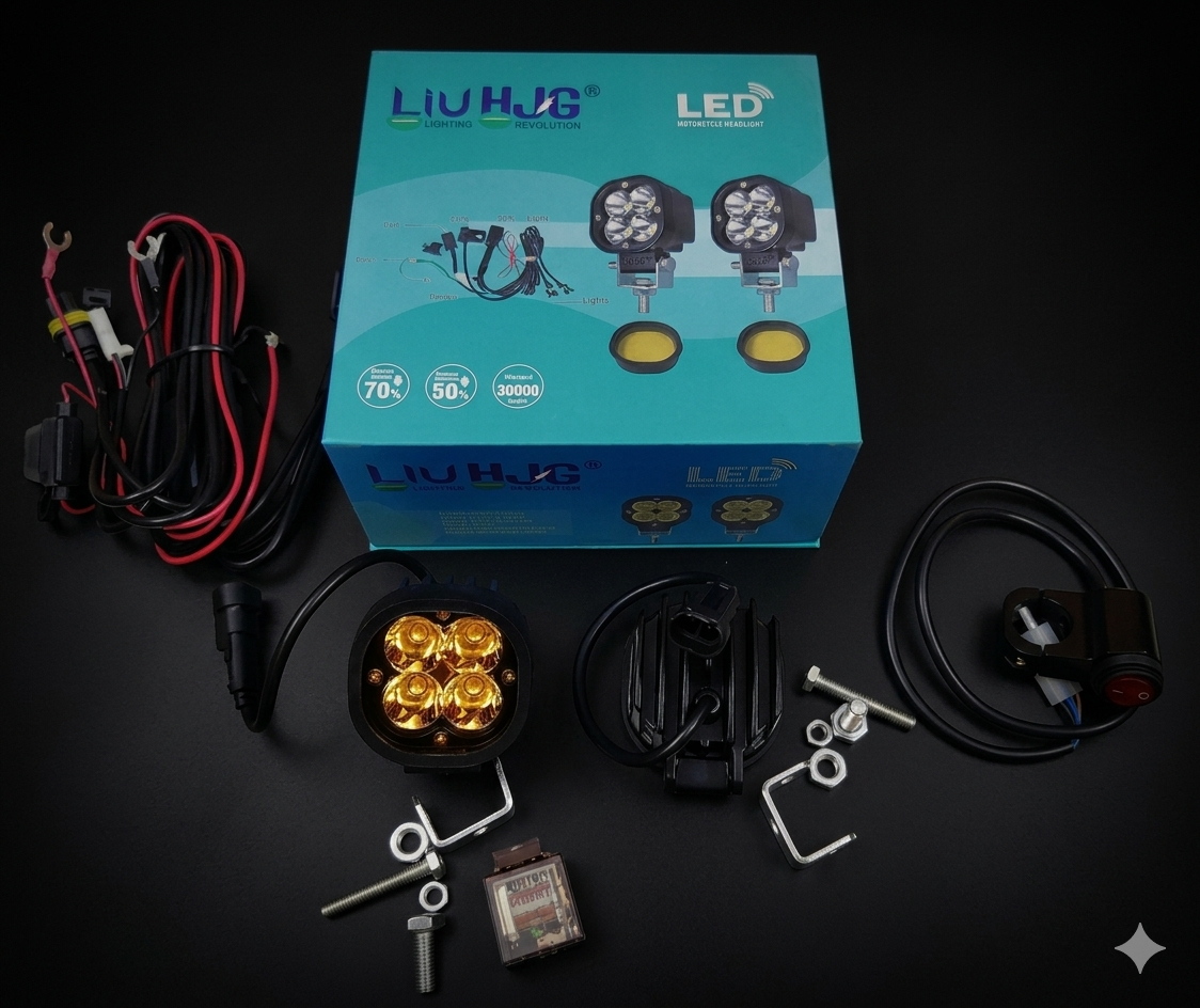 HJG 2x2 mini foglight (40 watts) - With wiring harness & Switch
