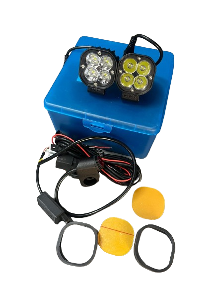 HJG 2x2 mini foglight (40 watts) - With wiring harness & Switch