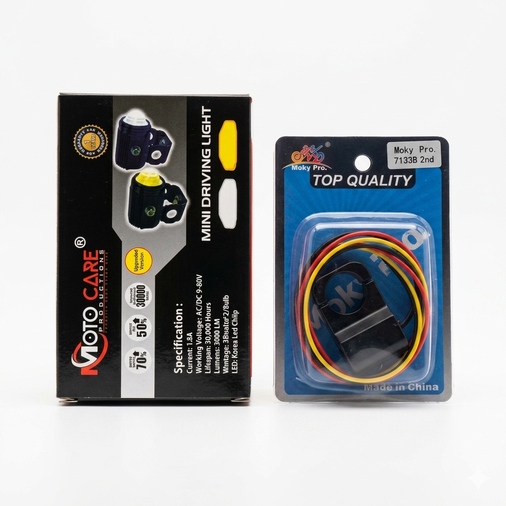 Motocare mini foglights (50 watts) - With switch